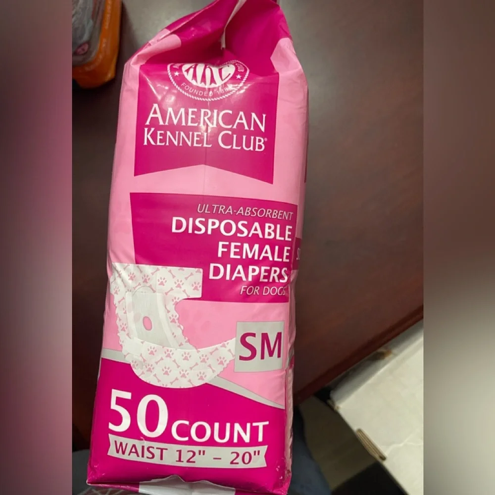 American Kennel Club Pink Disposable Female Dog Diapers